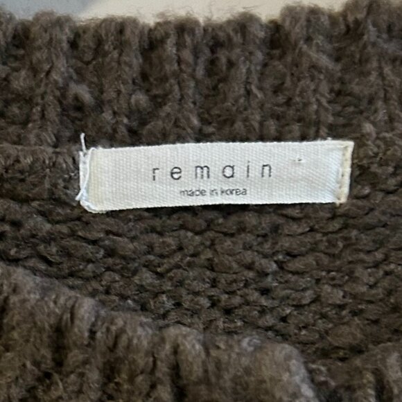 Remain | Cropped Ribbed Sweater Pearl Buttons Brown | Size ??? Women's - Picture 8 of 15